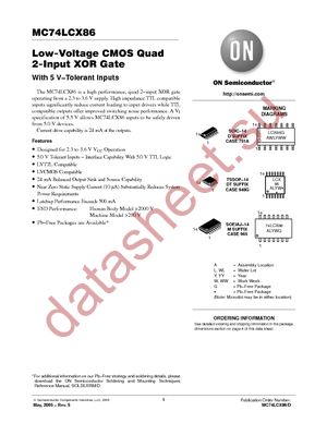 MC74LCX86DR2 datasheet  